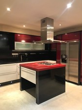 Ex display kitchen units with Island, Quartz  Worktops and SMEG  Appliances