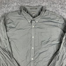 Eddie Bauer Button-Up Shirt Mens 2XL Gray Wrinkle-Free Long Sleeve Casual