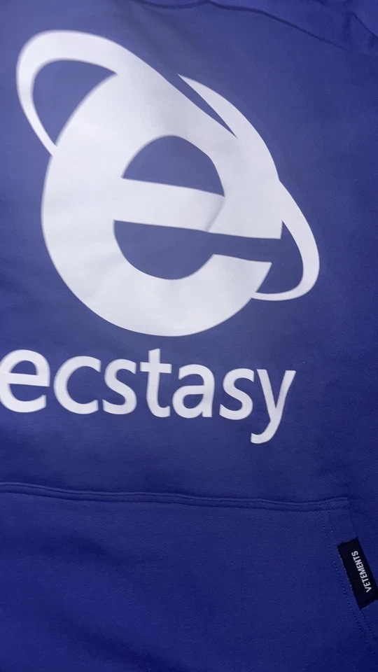 XS Blue Vetements Ecstasy Hoodie - Image 2 of 2