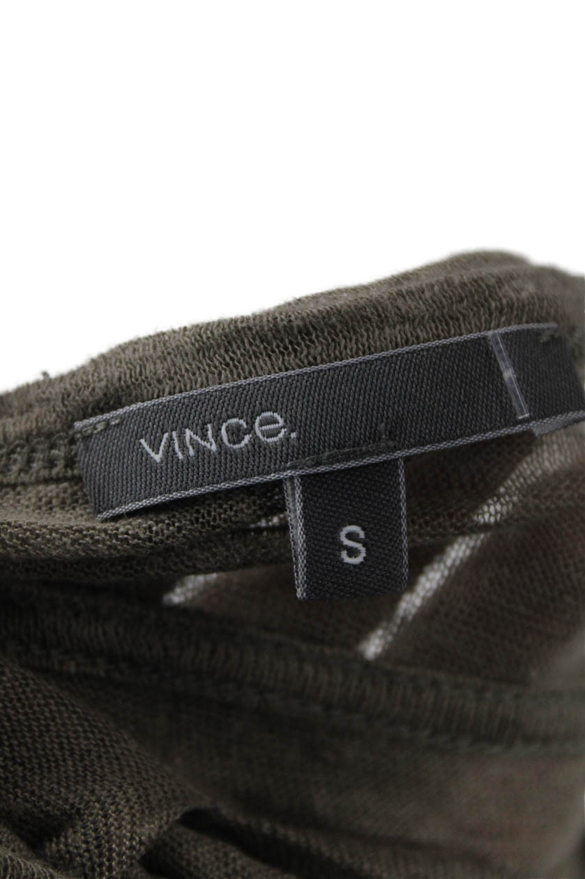 Vince Womens Basic Linen Button-Up Round Neck Lon… - image 4