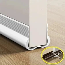 Under Door Bottom Seal Strip Stopper Adjustable Twin Door Draft Guard Soundproof