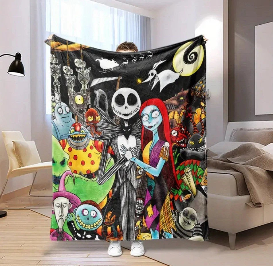 New Disney Nightmare Before Christmas Flannel Throw Blanket