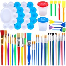 Painting Brushes, 45PCS Kids All Purpose Paint Supplies Include Paint Cups wi...