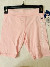 NWT CHAMPION girl shorts Size Medium pink Color/ Brand New Logo Print
