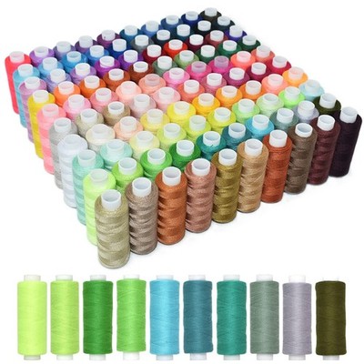 100 Color All Purpose Polyester Sewing Thread Kit 250 Yards Per Spool Craft