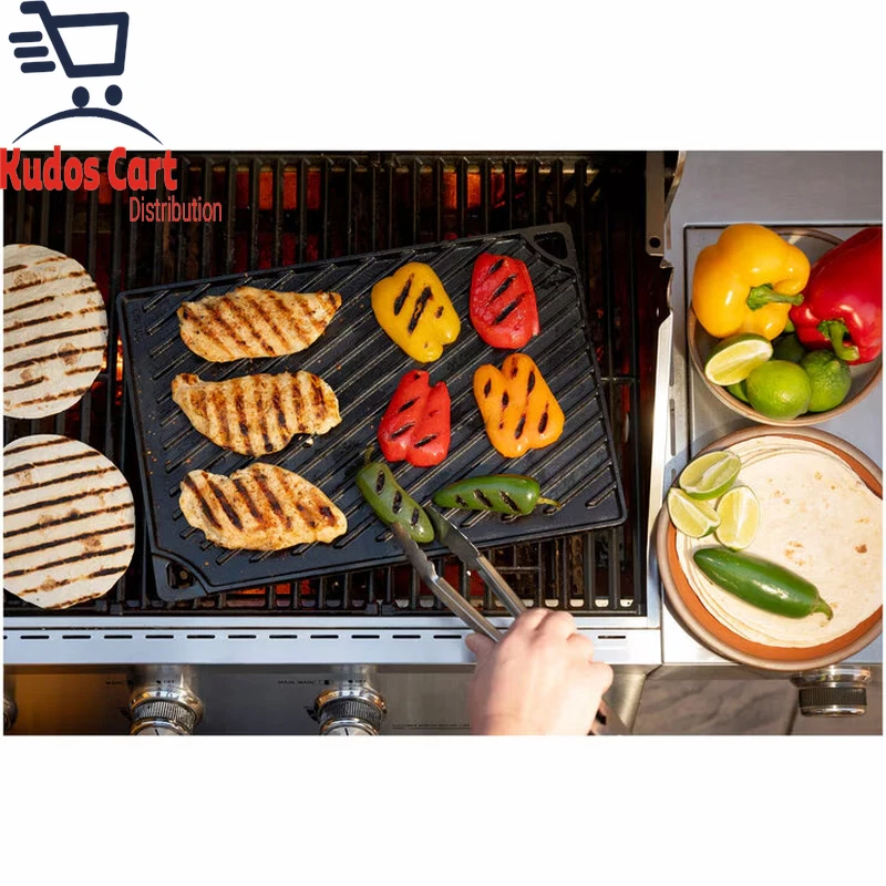 Lodge Seasoned Reversible Grill & Griddle Plate BBQ All Hobs Stove Induction