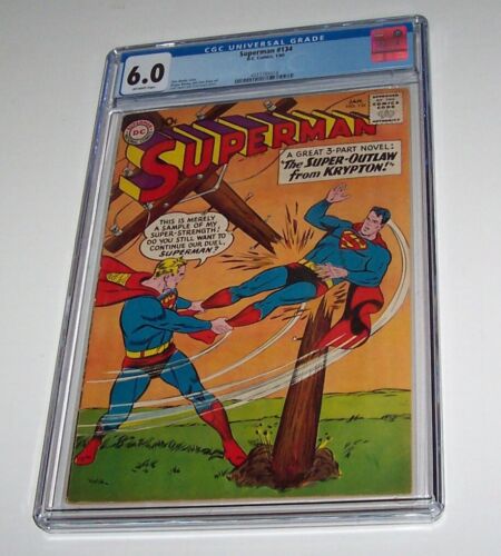 Superman #134 - DC 1960 Silver Age numero - CGC FN 6.0 - Foto 1 di 1