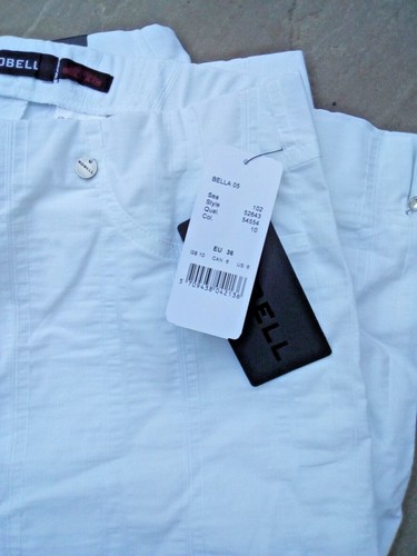 Robell Bella Seersucker Cotton Bermuda Shorts-White-10/12/14/16/18/20/22 BNWT - Picture 3 of 3
