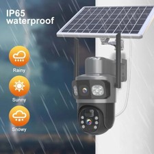 Wi-Fi Security Camera Dual Lens Outdoor Solar Battery Powered Wireless CCTV