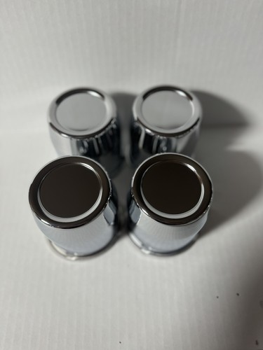 4 PLAIN CHROME 5 LUG STEEL/ALUMINUM WHEEL OR TRAILER CENTER CAPS 3.17" - Picture 3 of 5