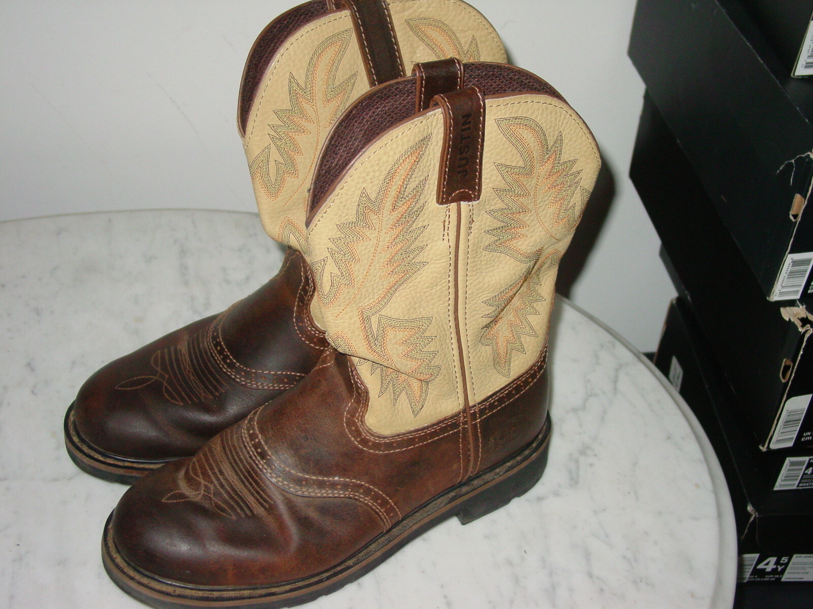 Mens Justin WK4660 Soft Toe Brown Work Boots! Siz… - image 5