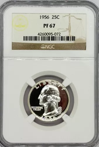 1956 Silver Washington Quarter NGC Graded PF 67