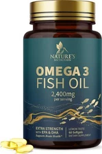 Triple Strength Omega 3 Fish Oil 2400Mg Softgels For Heart And Brain Health