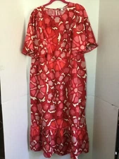 RHODE x Target Linen Midi Dress 18 Zinnia Floral Print Bell Sleeve Red Pink