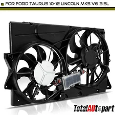 Dual Radiator Fan with Shroud Assembly for Ford Taurus Lincoln MKS 10-12 V6 3.5L