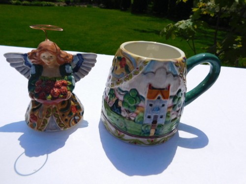 ¡Como nuevo! Taza cubierta de ángel de verano Jim Shore con tapa cuatro estaciones nunca usada - Imagen 4 de 7