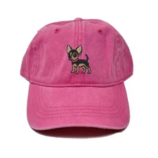 Chiweenie dog embroidered dad hat, Choxie chihuahua embroidered ball cap