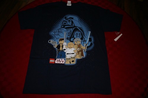 BOYS LEGO STAR WARS HAN SOLO LUKE YODA VADER SHIRT RLSCE21 BLUE YOUTH LARGE NWT - Picture 3 of 4