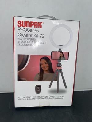Sunpak PROSeries Creator Kit 72 Bi-color LED Ring Light Vlogging - Black
