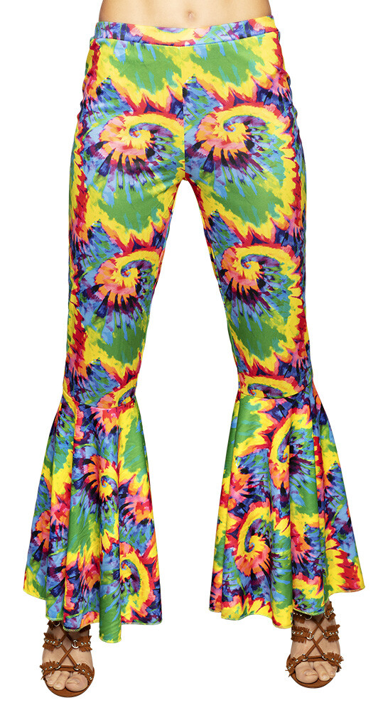 【70s ヒッピー】TREVIRA flare trousers 70s Flared Trousers Disco Festival Black Or Multi Coloured