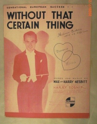 Without That Certain Thing - Max and Harry Nesbitt - 1933