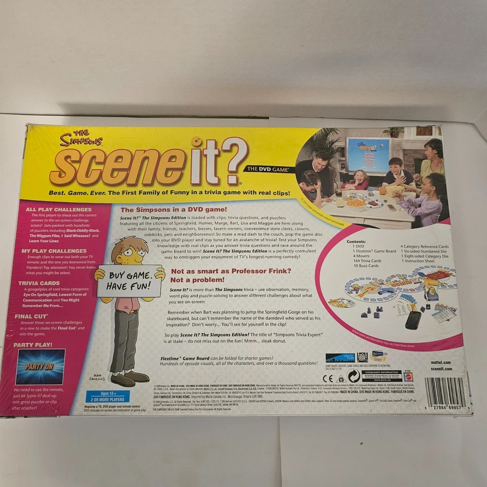 The Simpsons Scene it? DVD Trivia Mattel Board Game New Sealed - Image 4 of 4