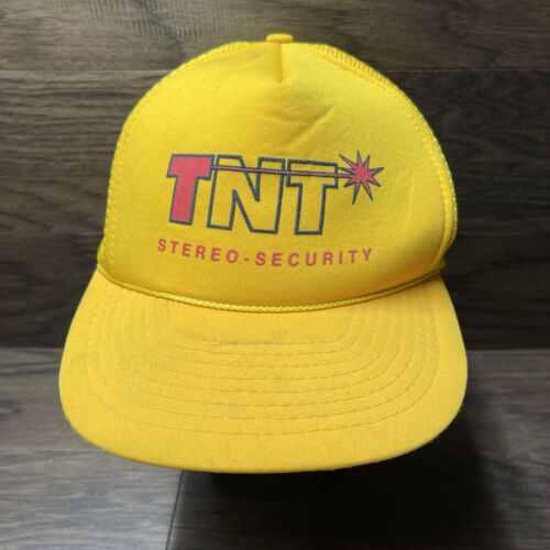 Cappello da camionista giallo stereo e di sicurezza vintage TNT SnapBack - Foto 1 di 12