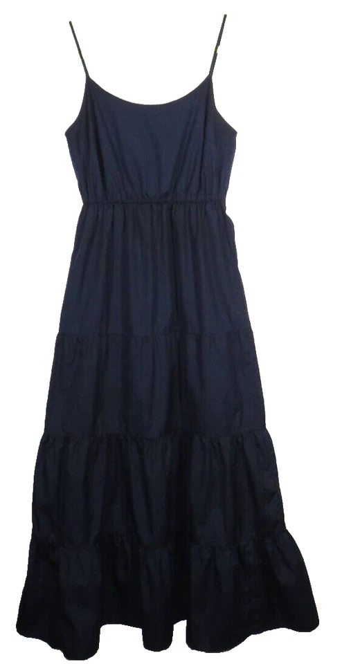 Michael Kors Women's Navy Tiered Cotton Flowy Sleeveless Maxi Dress Size S - Image 4 of 4