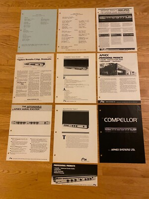 Lot of 10 Aphex Systems Ltd Audio Stereo Product Catalog Brochure Spec Sheets