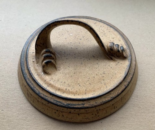 Large Vtg Mid Century Earthwear Golden Brown Pottery Dish/Bowl W/Lid Heavyweight - Picture 6 of 12