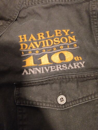 Harley Davidson 110th Anniversary Shirt Men Large Black Short Sleeve Cotton - Picture 2 of 8
