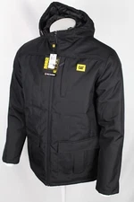 CAT Caterpillar Men's Jacket Quilted Insulated Oxford Hooded Black Water Wind