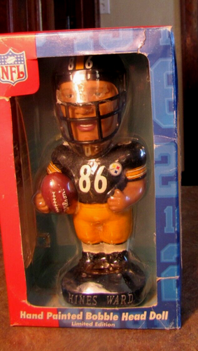 Hines Ward Bobblehead Pittsburgh Steelers Hand Painted Bobble Dobbles NFLPlayers - Picture 2 of 5