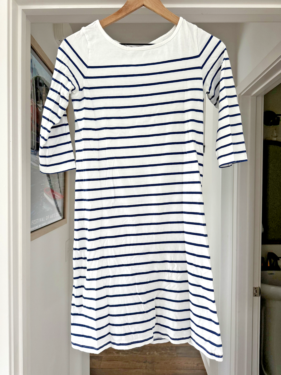 ASOS Maternity Dress, White with Navy Stripes, Size 4 | eBay