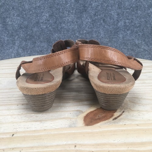 Rockport By Cobb Hill Sandals Womens 9.5 Wide Honey Wedge Slingback Strap Brown - Picture 8 of 15