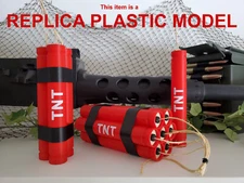 FAKE TNT Nitro Dynamite Stick Bundle Explosive - Accurate Size Plastic Replica