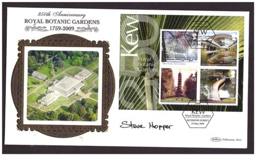 2009 Kew Gardens Benham Kleinbogen Ersttagsbrief signiert von Steve Hopper.