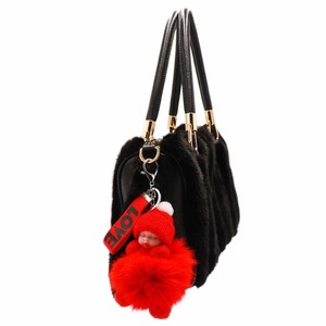 fur purse charm