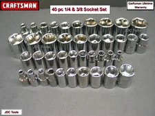 CRAFTSMAN TOOLS 40pc Short 1/4 & 3/8 SAE & METRIC 6pt ratchet wrench socket set