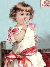 1880s James Pyle's Pearline Washing Powder Cute Girl