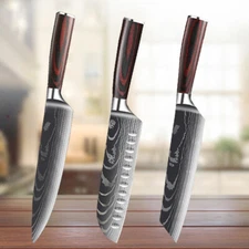 Stainless Steel Damascus Kitchen Chef Knife Japanese Kirisuke Cleaver 1pcs
