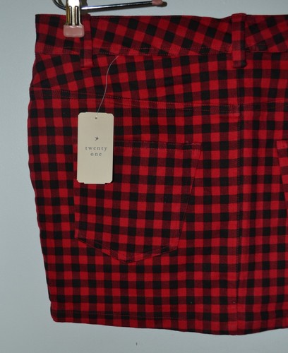 Twenty One, Falda, Cuadros Rojo y Negro, Talla Grande, 2 Deslizables Delanteros, 2 Bolsillos Traseros - Imagen 4 de 6