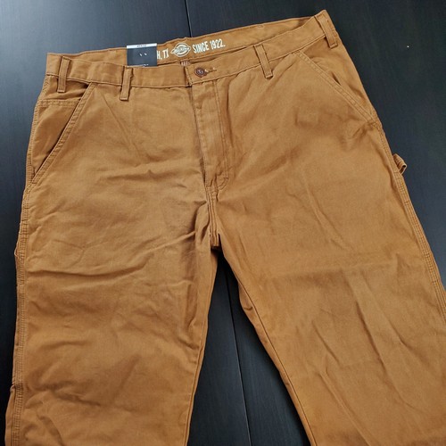 Dickies 38x28** Relaxed Fit Straight Carpenter Duck Jean Pants Rinsed Brown Duck - Picture 12 of 20