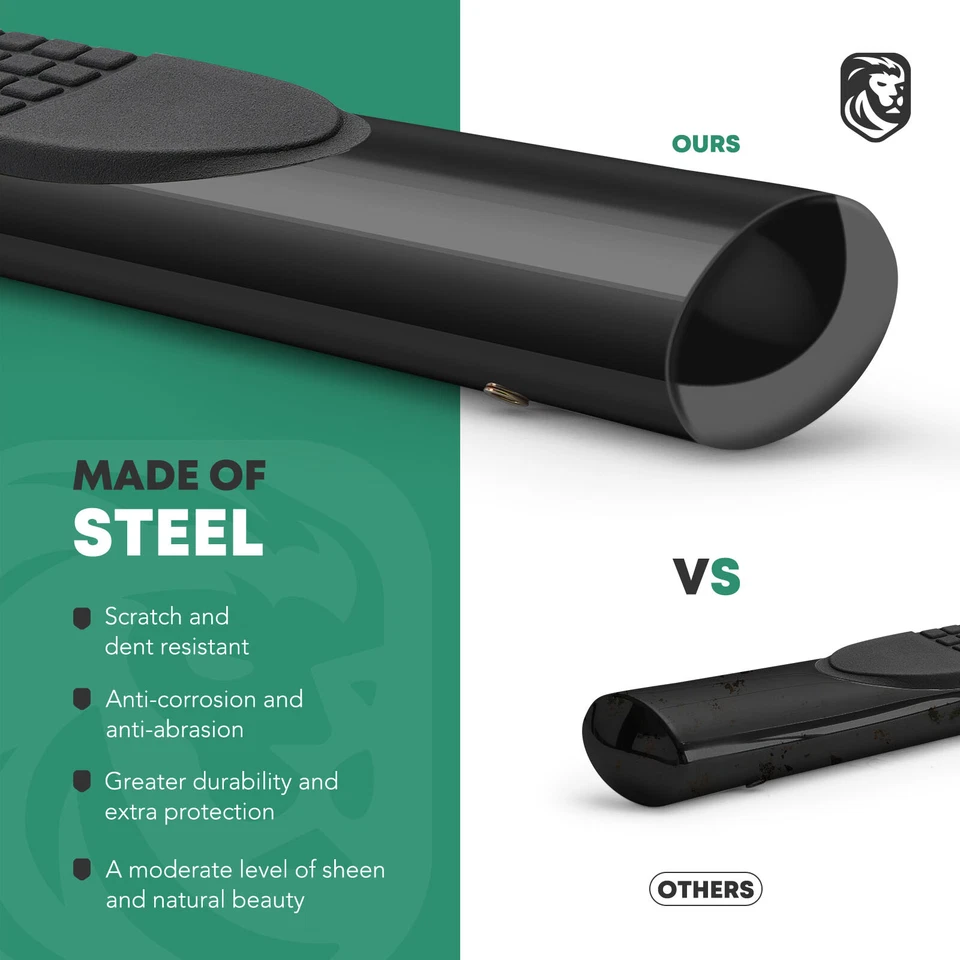 4-дюймовый черный стальной овальный боковой порог для Toyota Tundra 2004 2005 2006 удлиненная кабина - Изображение 4 из 4