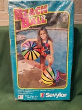 Sevylor 20 Inch Multi Color Beach Ball Striped Pool Toy Vintage Pool Summer New