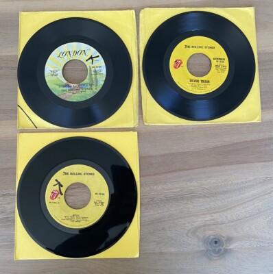 Rolling Stones - 45 Records - Brown Sugar - Angie - Satisfaction - Set of 3