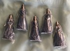 VINTAGE 5 BRN BRIDESMAIDS IN NAVY GOWNS OLD STOCK CAKE TOPPERS' NEW-FREE SHIP