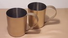 Crofton Mug Moscow Mule Set of 2 Smooth Brass Colored Metal 16oz Barware