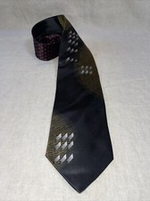Steven Land silk tie Geometric Asymmetrical Print Gold Black Red