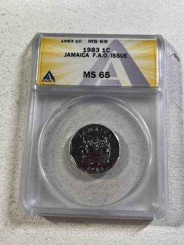 1983 Jamaica 1 Cent FAO Coin Graded MS 65 by ANACS - Picture 2 of 4
